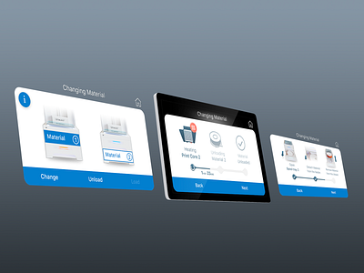 Ultimaker Material Change Use Case 3dprinter blue design mockup research ui ultimaker