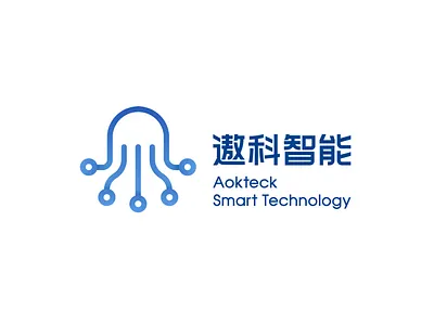 Aokteck Logo aokteck circuit logo octopus smart technology