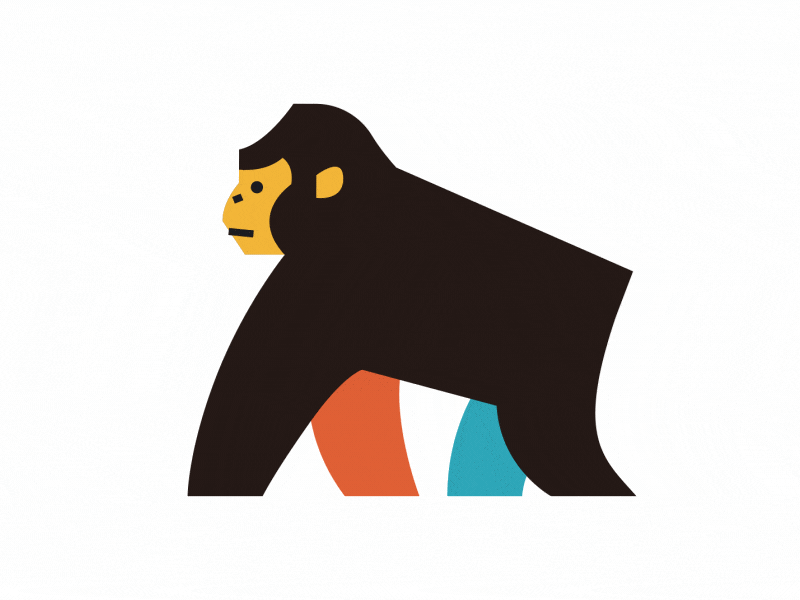 Gorilla / male animal animation character gorilla illustration walk