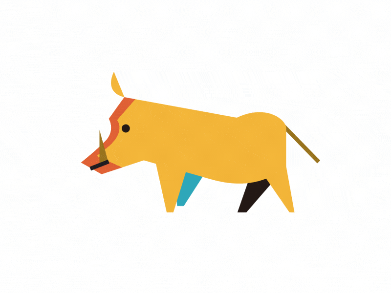 Wild boar animal animation character illustration walk wild boar