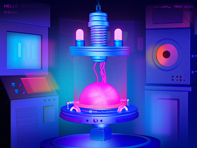 hello dribbble c4d frist shot