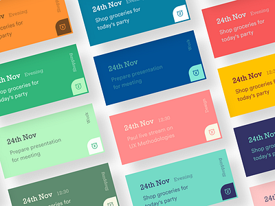 Task Cards adobe xd cards design dribbble interface mobile app screen task card task reminder ui ux