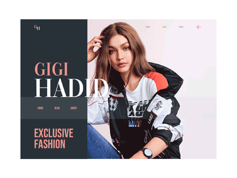 Gigi Hadid animation branding clothing design ecommerce fashion hm invision invisionapp invisionstudio tommy hilfiger typography ui ui ux designer uidesign ux web web desgin website zara