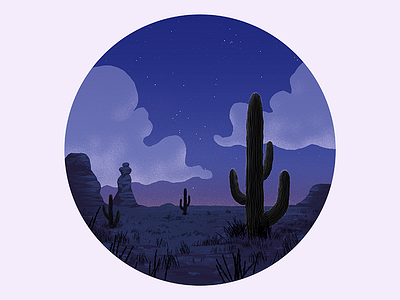 Pointy Features album album art album cover art blue cactus circle cool desert design drawing photoshop