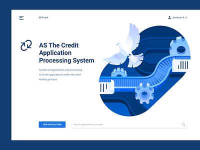 Enterprise UX/UI mainpage bank app conveyor dove enterprise gear landing page