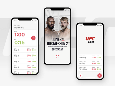 Gym Timer Concept activity app combat sport gym app gym timer ios app iphone x iphone xr iphone xs running sport app sport timer timer training training app training timer ufc ufc gym ui ux