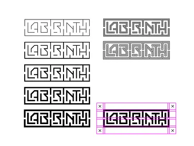 labirinth logotype design geometric grid construction grid layout grid logo labyrinth logo logodesign logotype logotypedesign maze minimalism typography