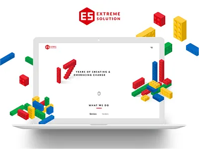 Extreme Solution - Website app blocks design interface isometric lego ui web website