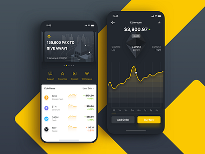 Binance app binance bitcoin blockchain charts crypto cryptocurrency app financial app fintech ios mobile statistic ux ui wallet