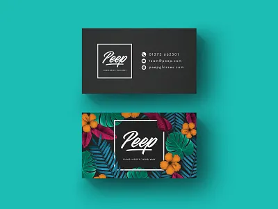 Peep - Business card brand and identity branding briefbox floral graphic design pattern