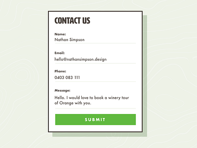 Contact form design form outdoor ui