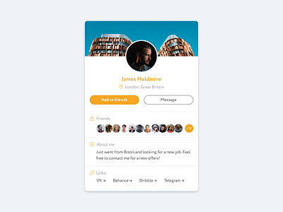 Social Profile design flat minimal social social app social media ui ux web website