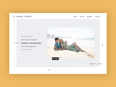 Photographer portfolio page design landing landing page concept layout layoutdesign ui ui design ui designer uidesign uidesigner web web design webdeisgn webdesigner