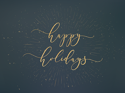 Happy holidays christmas christmas card glitter holidays script type