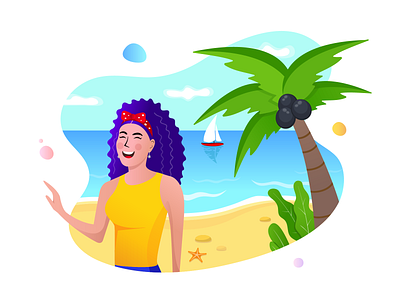 Beach and Ocean agency beach cartoon charachterdesign character design drawing girl graphic illustration rezfelix sea sketch summer tour travel agency trip vector web web desgin