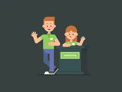 Welcome to PRO-Fishka bonus program cartoon color figma flat girl icon man marketer marvel pedestal plumbing shop representative retailer scetch seller shop sneakers vector