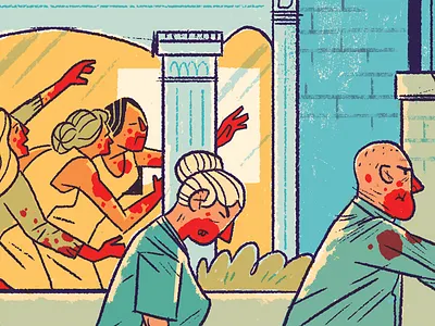 Shaun of the Dead Detail art character design design digital digital art drawing graphic design illustration illustrator ink line painting photoshop poster print