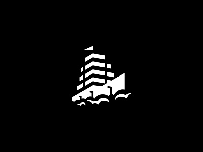 White wind building city flag floor sails ship trees waves