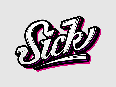 Sick typo calligraphy design lettering logotype scredeck script sick type typo logo typography