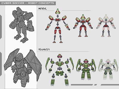 Mech Concepts 2d art character concept art daftcode daftmobile design drawing mech robot