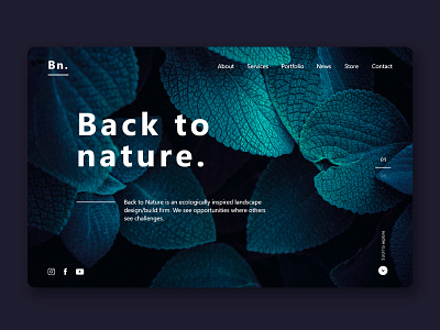 Back to Nature - estudo design interface redesign site ui ux web website