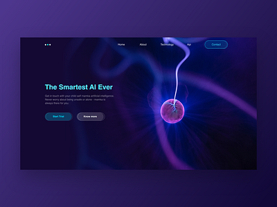 AI landing Page Concept 2018 app artificial intelligence design dribbble landing page trend ui ux web