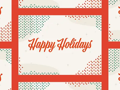 Happy Holidays design design art festive fun green halftones holiday holiday card new red typography vector