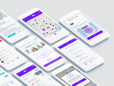 Capango app clean design ios mobile purple ui ux web white