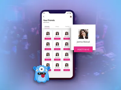 Friends Layout app design ui ux