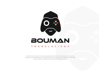 Bouman Translations design dribbble game head icon idea illustration illustrator inspiration logo logodesign logotipe man logo manche manchedesign minimal play translate translation vector