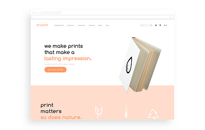 Droplet a print e-commerce website design amateur brand branding clean design flat freelance design icon identity lettering logo minimal responsive sketch type typography ui ux web website