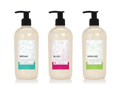 Ellie-Rose Shea Butter & Aloe Lotion Labels aloe branding floral label label design lotion packaging shea butter