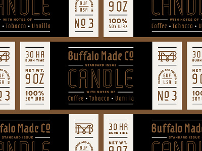 New BMCO Candle Label bmco branding buffalo buffalo ny candle label label packaging typography