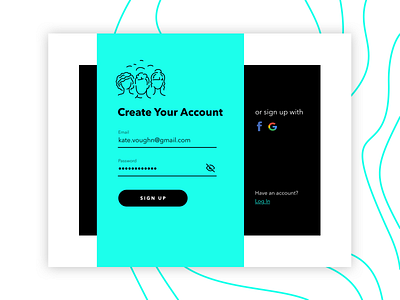 Daily UI #001 challenge cyan dailyui debut registration sign up ui