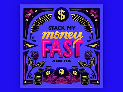 Fast like a Lambo beyonce design floral floral design floral illustration flower flower illustration flowers illustration lettering money ornate symmetrical symmetry typography