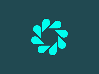 Watermark aqua blue clean icon logo logomark neat negative space star water