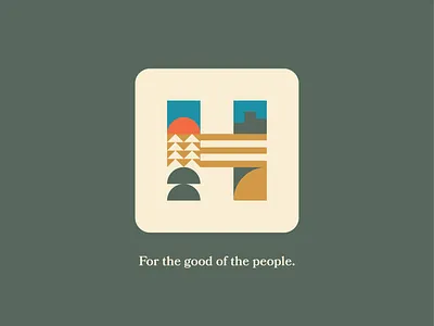 City Of Hillsboro Mark branding city green hills icons logo mark square sunset wheat