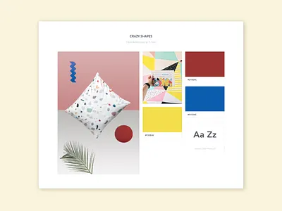 Colorful Pillows // Mood Board art branding design layout minimalism typography uidesign ux design web design web developer