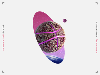 Hello Dribbble! 3d art art debut design dribbble first shot graphic desgin invite planet space thanks welcome