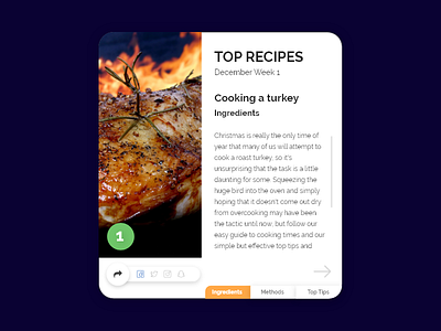 Social Share Recipe UI branding colour concept dailychallenge design layout logo minimal newdribbler simple social buttons socialshare tablet ui ux web