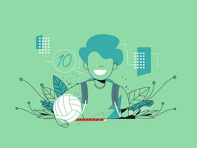 Uol Viva Bem illustration kid student vector web