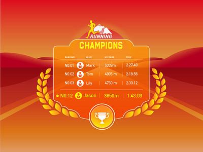 Running list champions design illustration list running sport