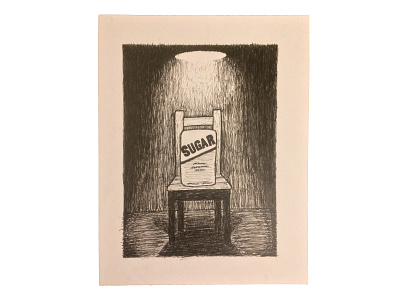 "If Sugar Is Harmless, Prove It" Op-Ed Illustration 2 black and white editorial interrogation interrogation lamp light op ed opinion shadow sugar