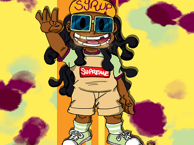 Dubs Up! cartoon character cartoon illustration clothing brand digital 2d fanart fashion fashion brand houston hypebeast illustration illustration art mascot mascot design overalls sneakers texas