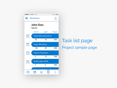 Task list concept page android activity android concept page page builder task list task page tasks ux