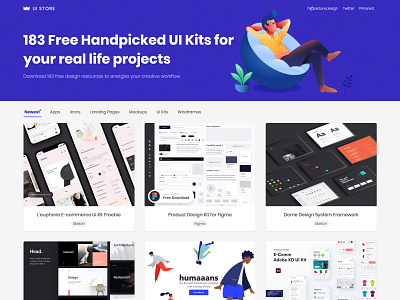 UI Store - Free Handpicked UI Kits app design freebie ui