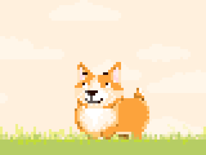 Walking Corgi animation character corgi dog gif pixel pixel art