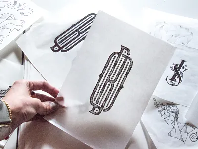 Sketching branding design grid grid logo ink logo logogrid monogram monogram design monogram logo sketch type typography