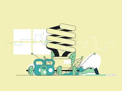 Uol Viva Bem fitness illustration illustrator light web