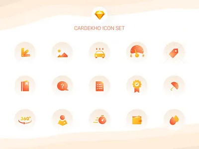 Cardekho - Icon Set app icon automobile car icon concept depth grain icons icons design icons pack offers